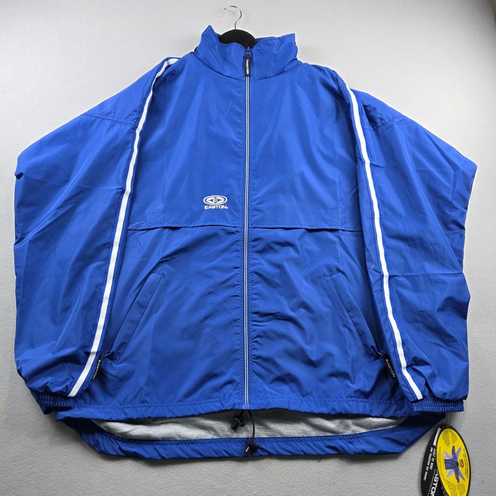 Easton Mens XL‎ Wind Jacket Royal Blue Full Zip FRM Technology Athletic NWT